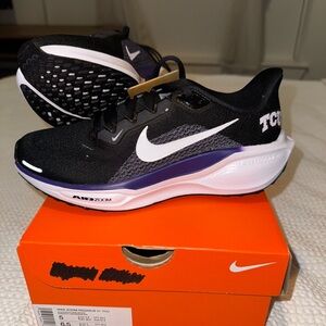 TCU Nike Black and White Air Zoom Pegasus 41 Sneakers